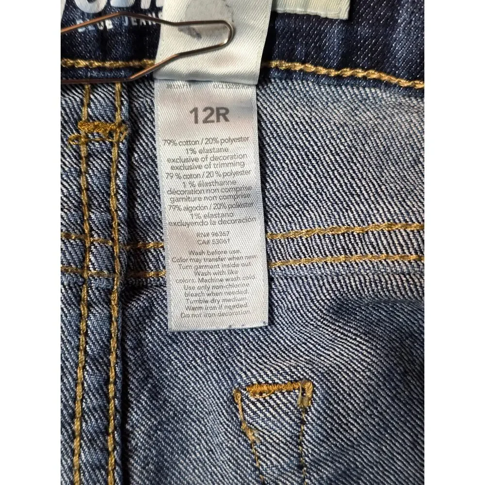 OshKosh B'gosh Boys Classic Straight Leg Jeans Dark Wash Stretch 12R Adjustable